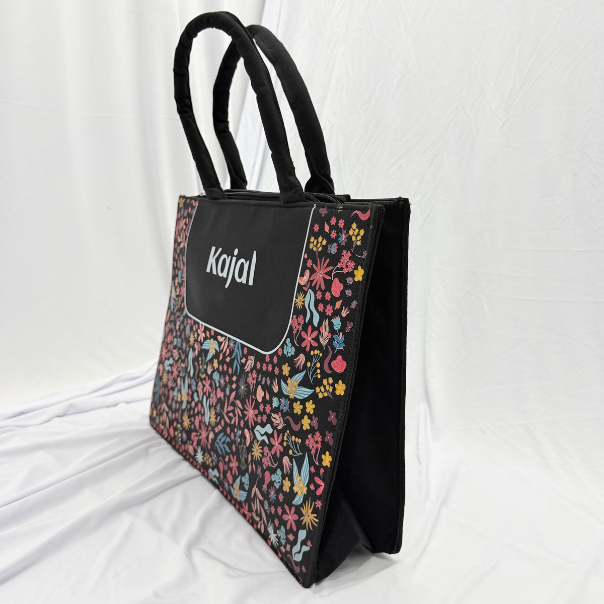 Personalized Floral Vegan Leather Tote Bag