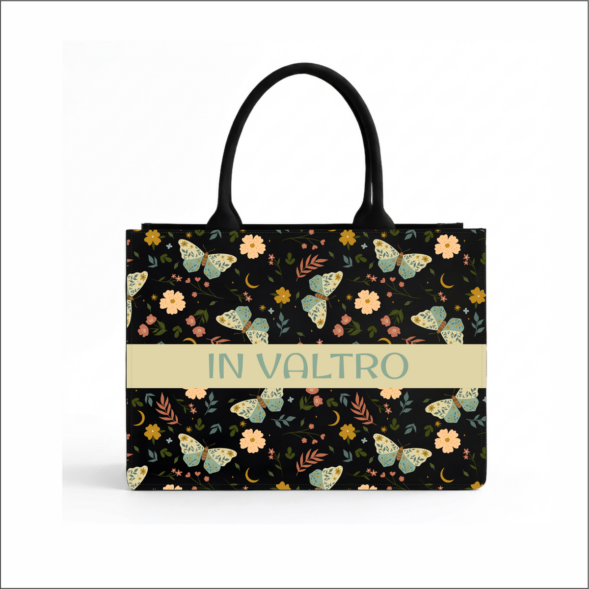 In Valtro Customized Floral Butterfly Canvas Tote Bag
