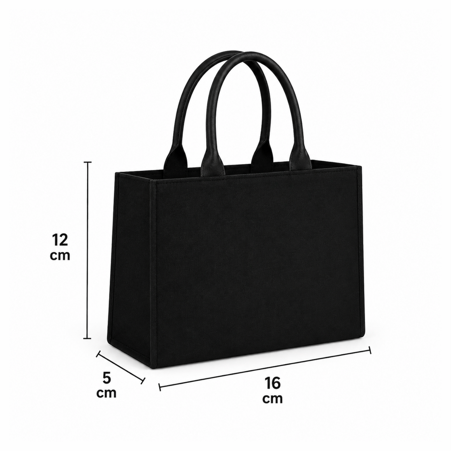 Personalized Cute Girl Tote Bag with Custom Name | Premium Black Canvas Tote for Women