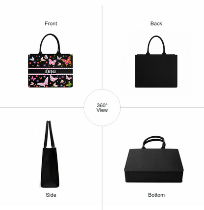 Personalized Butterfly Custom Name Tote Bag