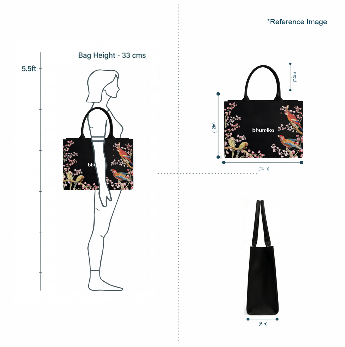 Bird Print Personalized Tote Bag for Women