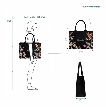 Bird Print Personalized Tote Bag for Women