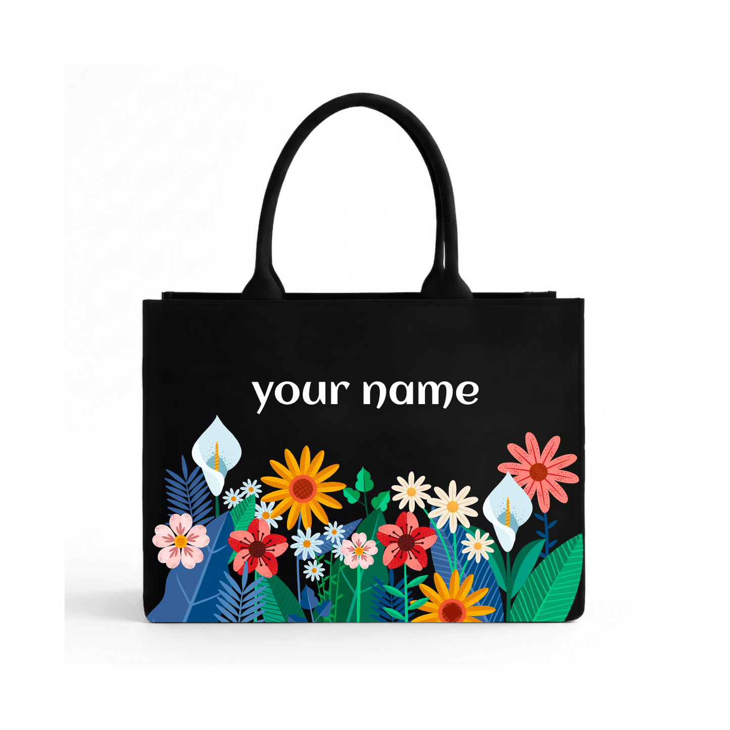 Elegance to your everyday style with this Personalized Floral Tote Bag