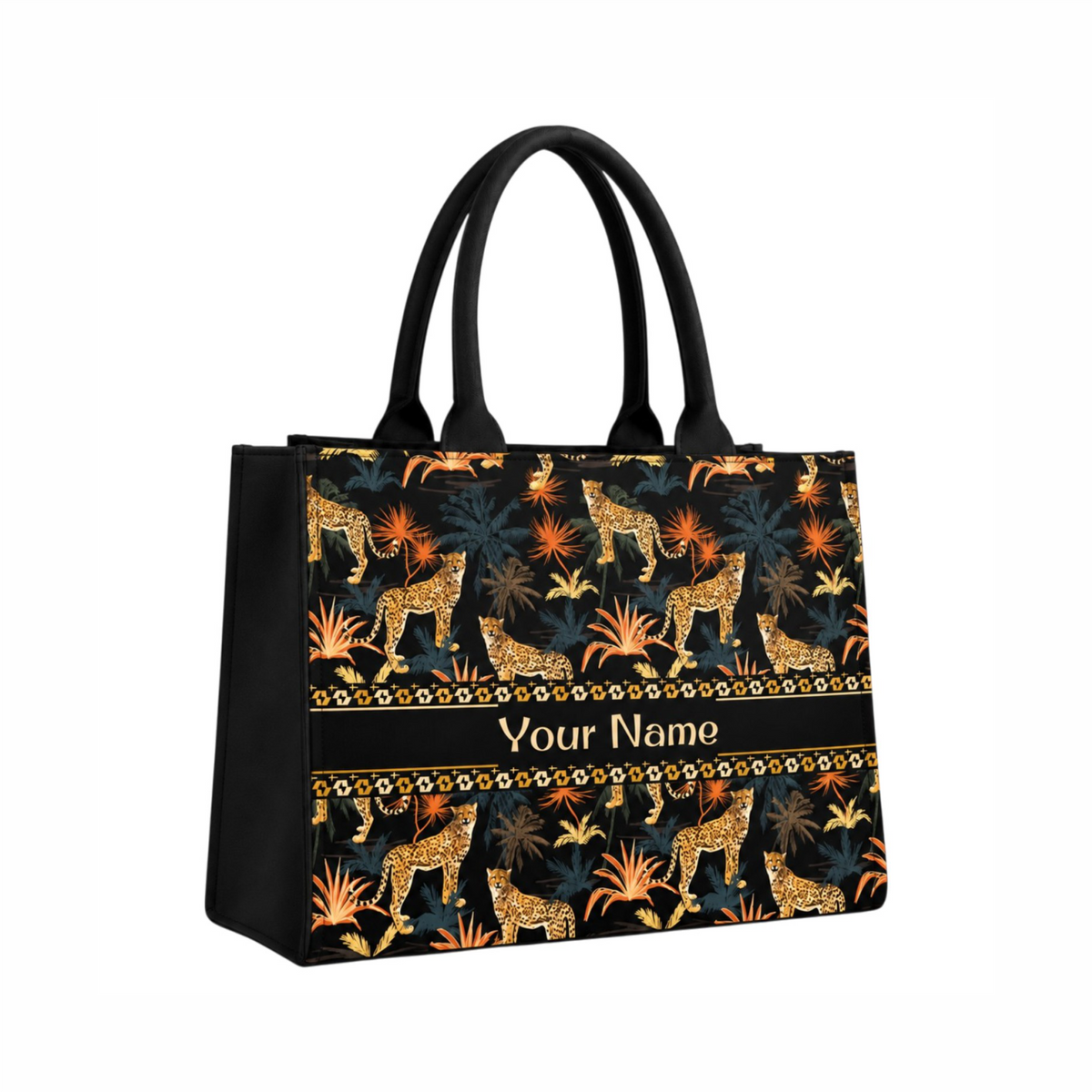 Luxury Personalized Cheetah Print Tote Bag for Women