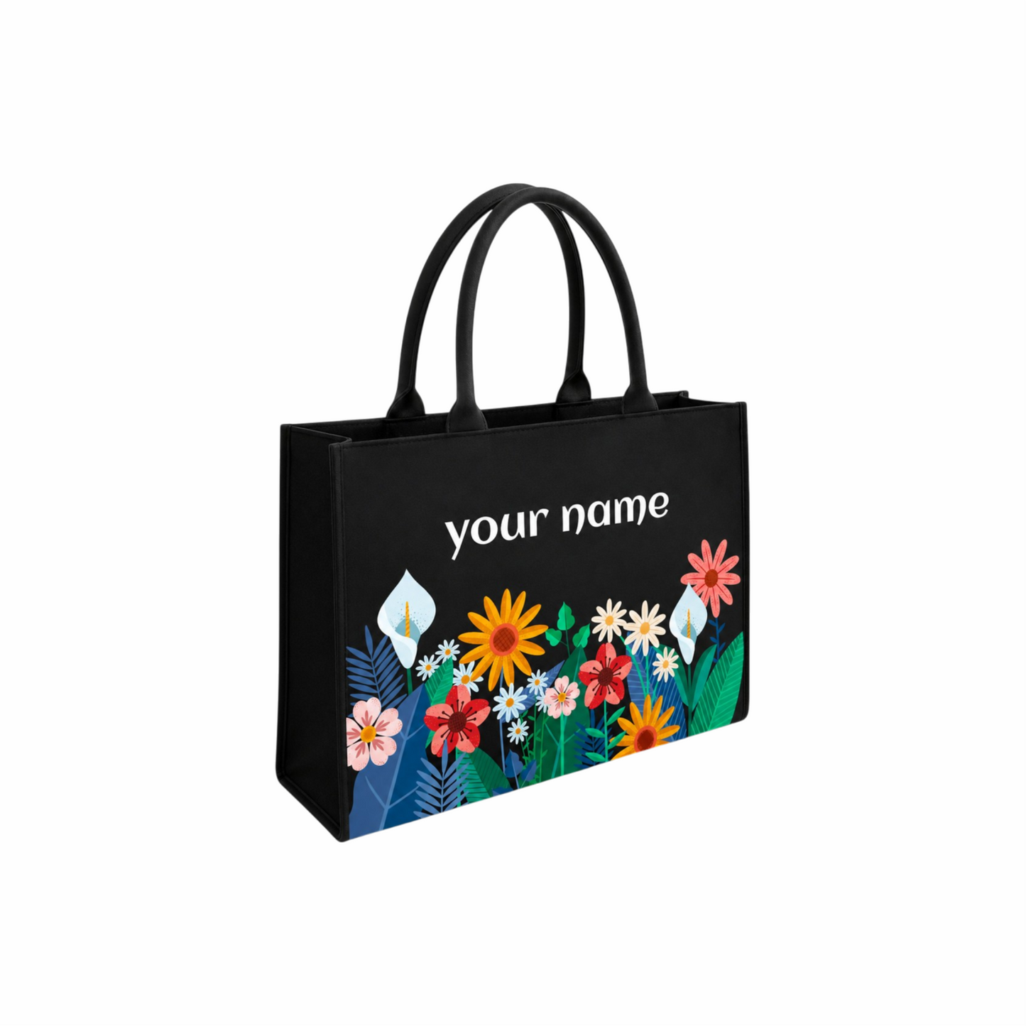 Elegance to your everyday style with this Personalized Floral Tote Bag