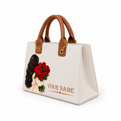 Personalized Elegant Women’s Tote Bag – Custom Name &amp; Photo Design