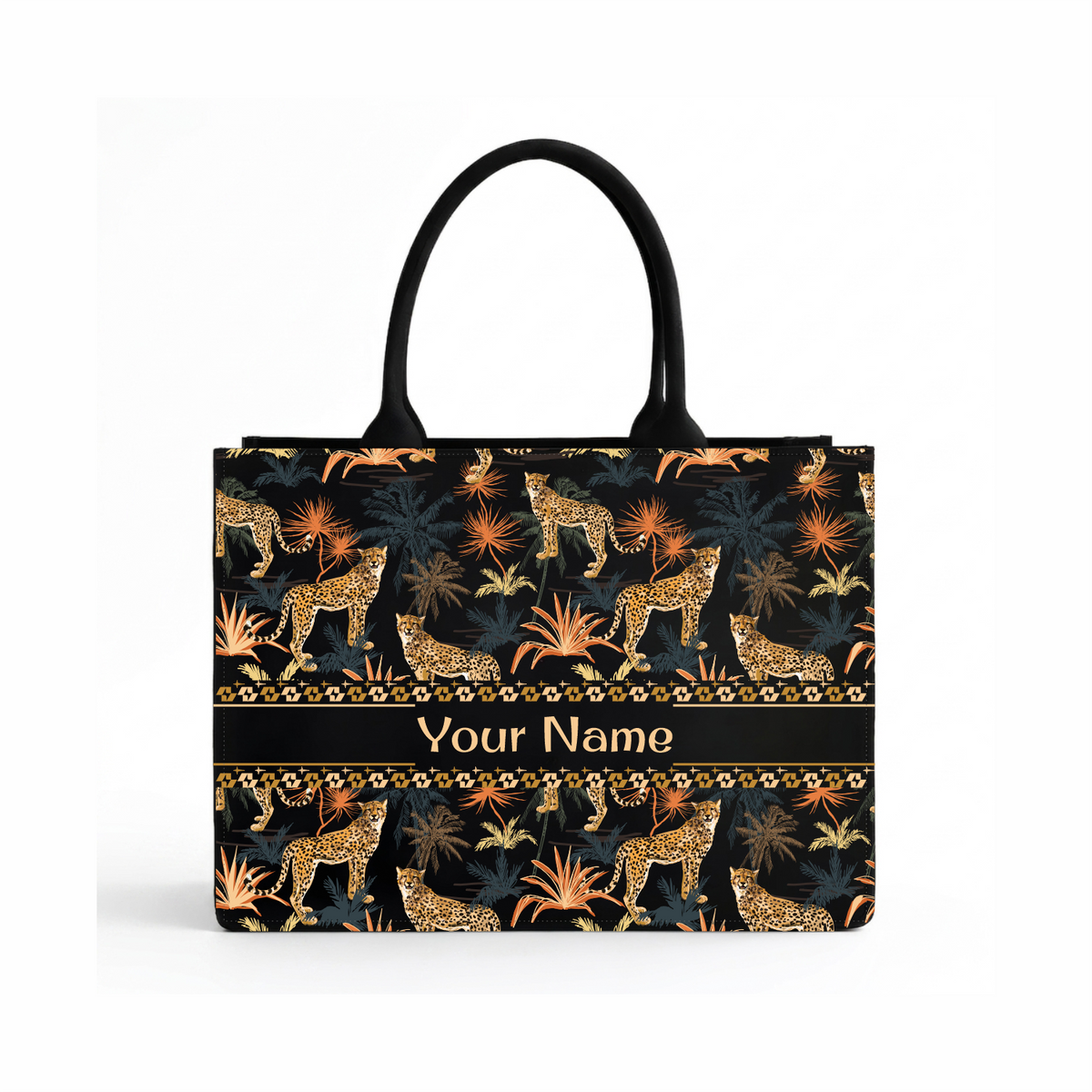 Luxury Personalized Cheetah Print Tote Bag for Women