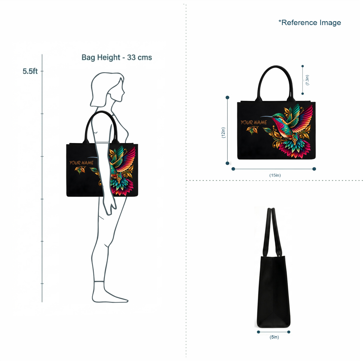 Personalized In Valtro Hummingbird Canvas Tote Bag