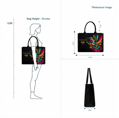 Personalized In Valtro Hummingbird Canvas Tote Bag