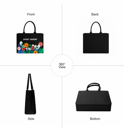 Elegance to your everyday style with this Personalized Floral Tote Bag