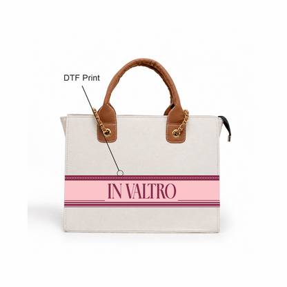 Personalized canvas tote bag featuring premium DTF print customization