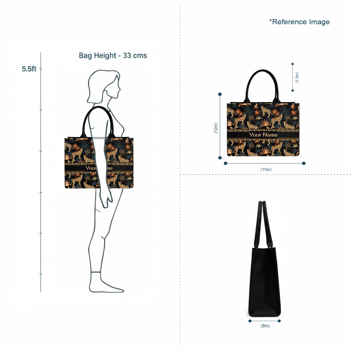 Luxury Personalized Cheetah Print Tote Bag for Women