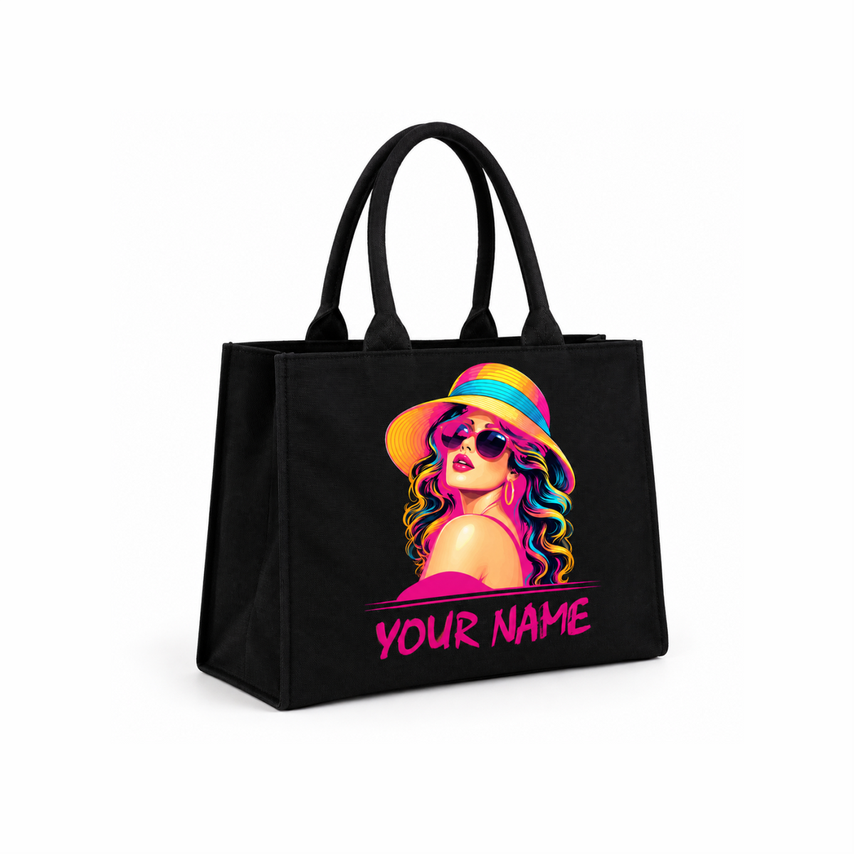 Customized In Valtro Pop-Art Black Tote Bag
