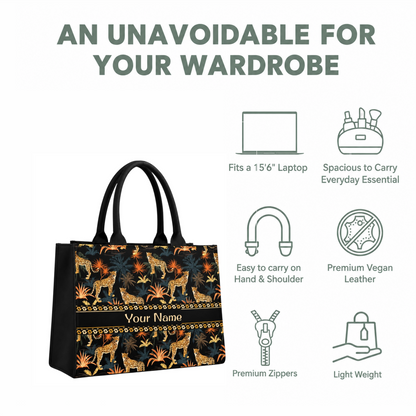 Luxury Personalized Cheetah Print Tote Bag for Women