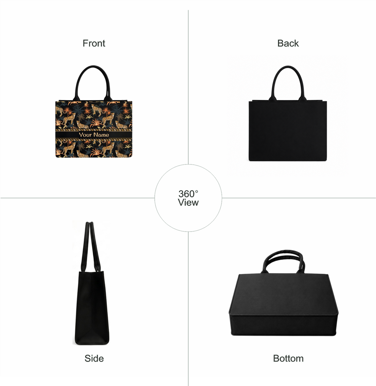 Luxury Personalized Cheetah Print Tote Bag for Women
