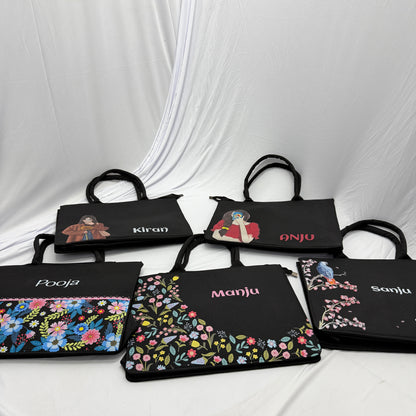Personalized Floral Laptop Tote Bag for Women