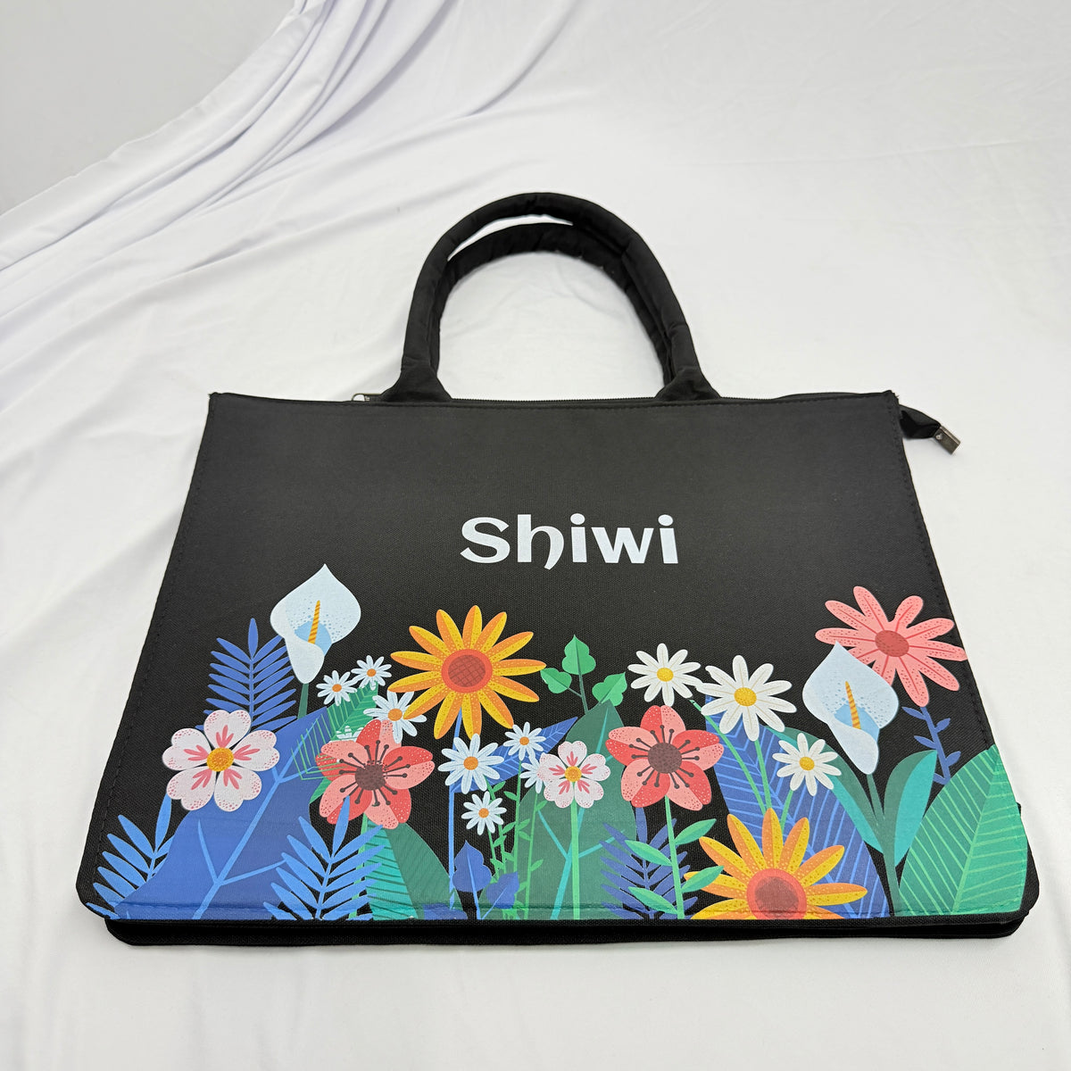 Elegance to your everyday style with this Personalized Floral Tote Bag