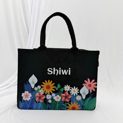Elegance to your everyday style with this Personalized Floral Tote Bag