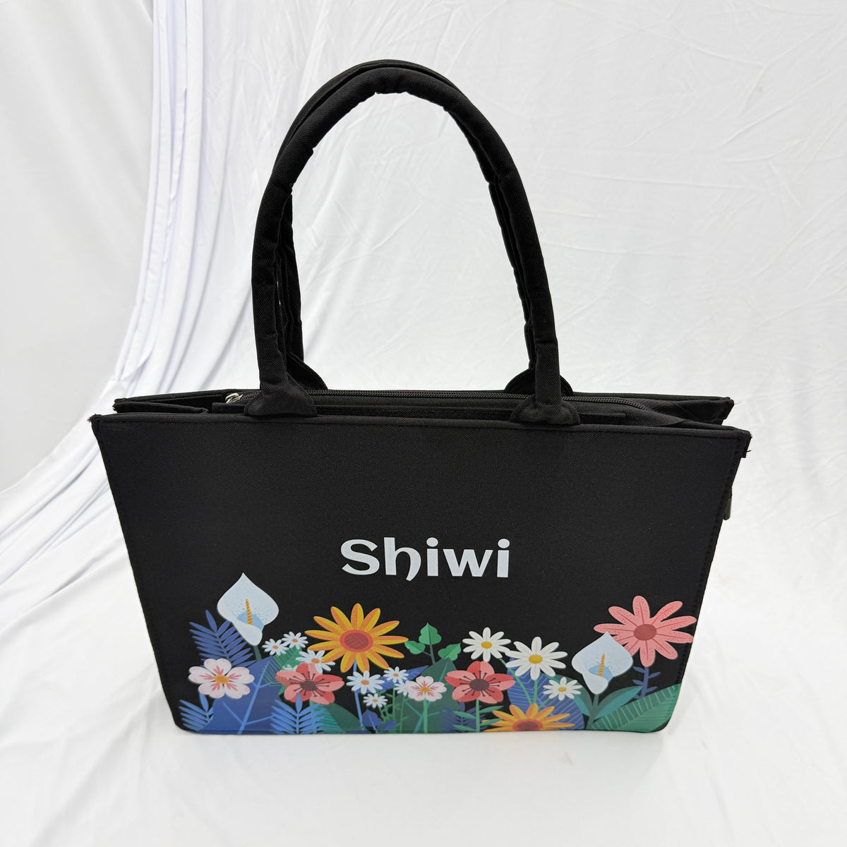 Elegance to your everyday style with this Personalized Floral Tote Bag