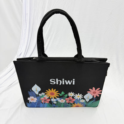 Elegance to your everyday style with this Personalized Floral Tote Bag
