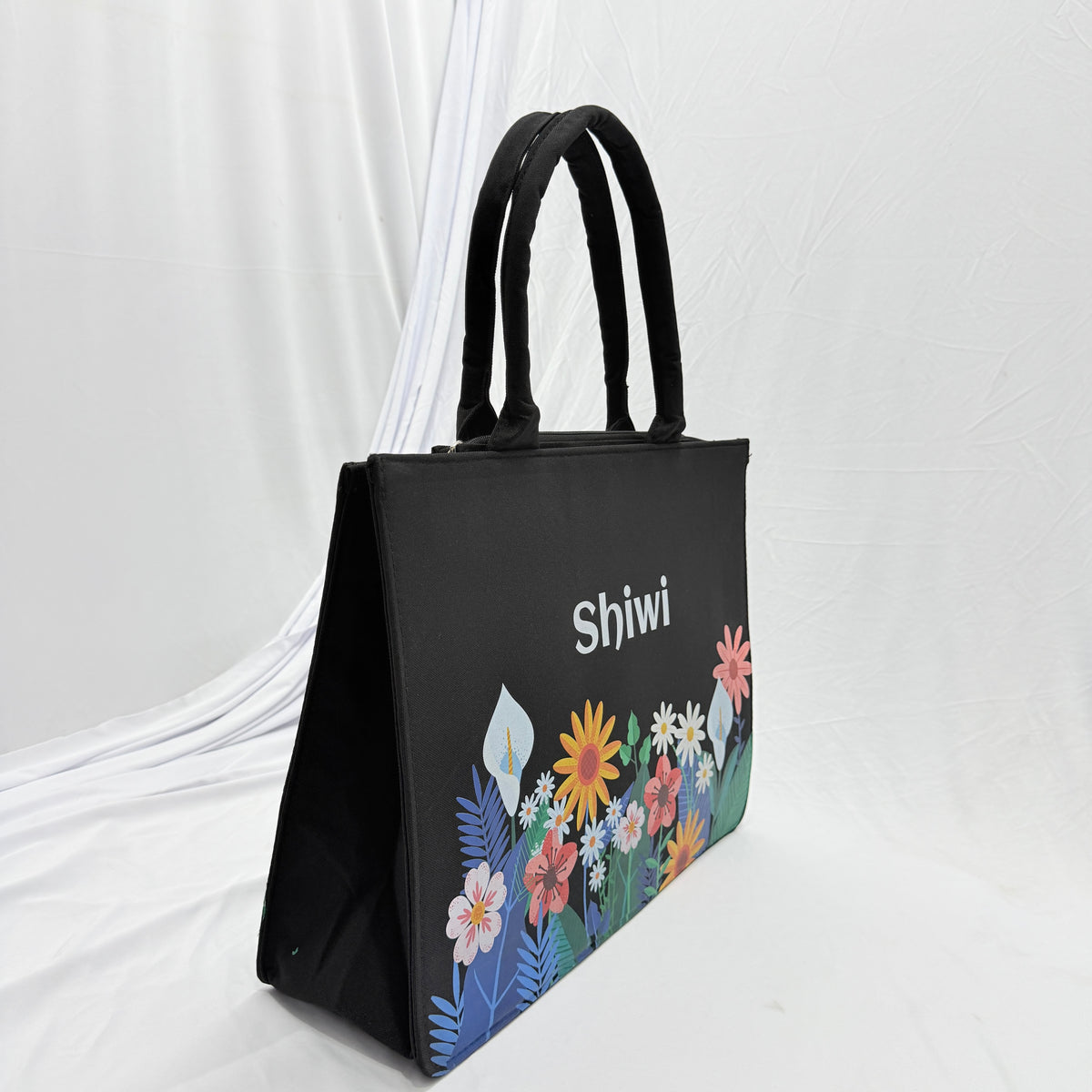 Elegance to your everyday style with this Personalized Floral Tote Bag