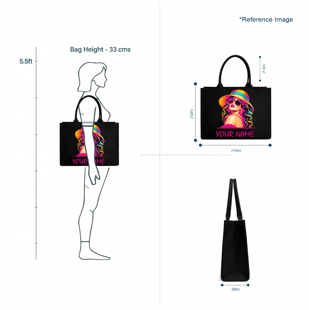 Customized In Valtro Pop-Art Black Tote Bag