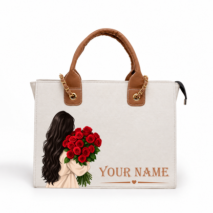 Personalized Elegant Women’s Tote Bag – Custom Name &amp; Photo Design