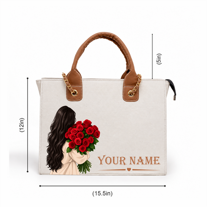 Personalized Elegant Women’s Tote Bag – Custom Name &amp; Photo Design