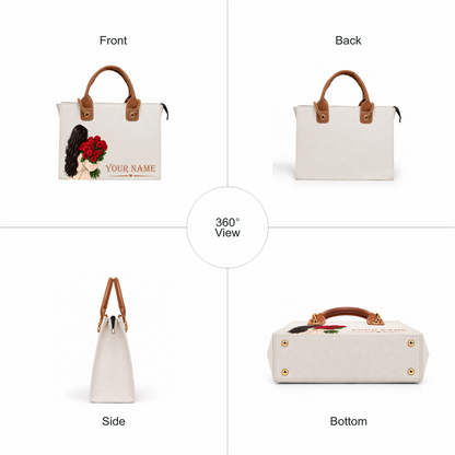 Personalized Elegant Women’s Tote Bag – Custom Name &amp; Photo Design