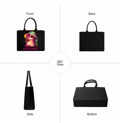 Customized In Valtro Pop-Art Black Tote Bag