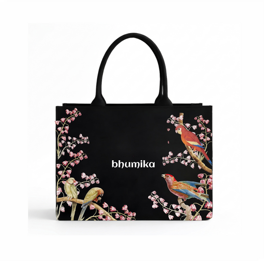 Bird Print Personalized Tote Bag for Women