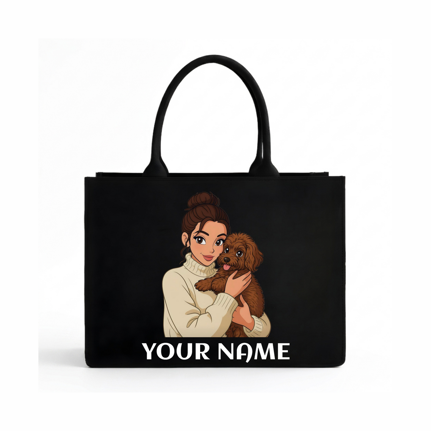 Personalized Pet Lover Tote Bag – Custom Name & Pet Portrait