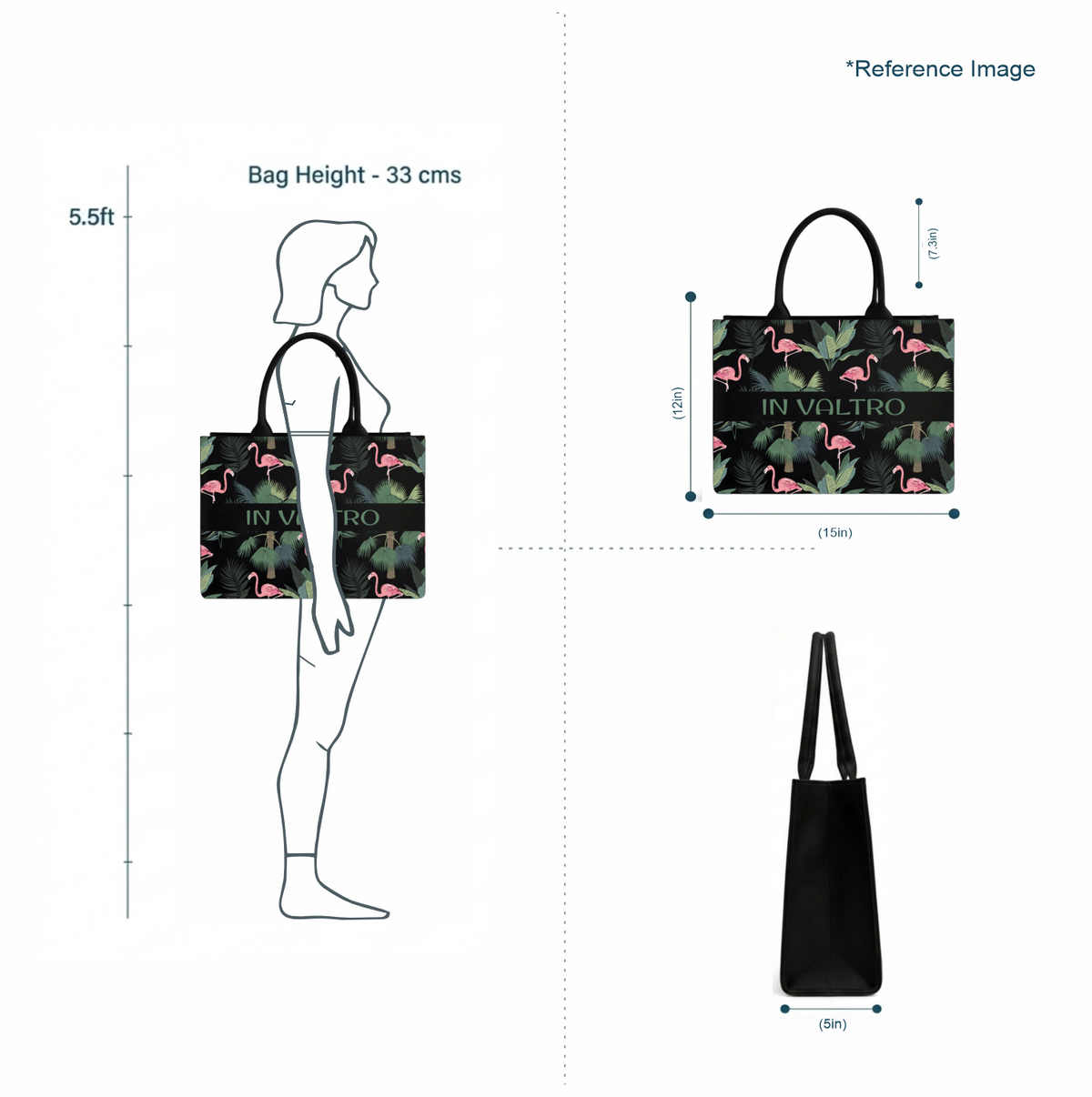 IN VALTRO – Flamingo Printed Laptop Tote Bag