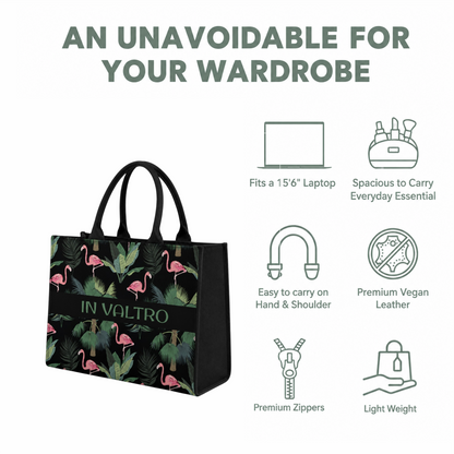 IN VALTRO – Flamingo Printed Laptop Tote Bag