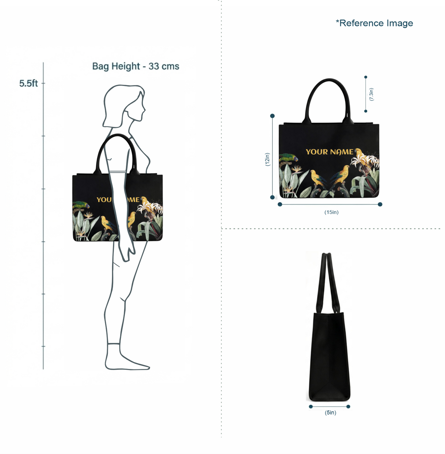 Personalized Tropical Birds Premium Tote Bag