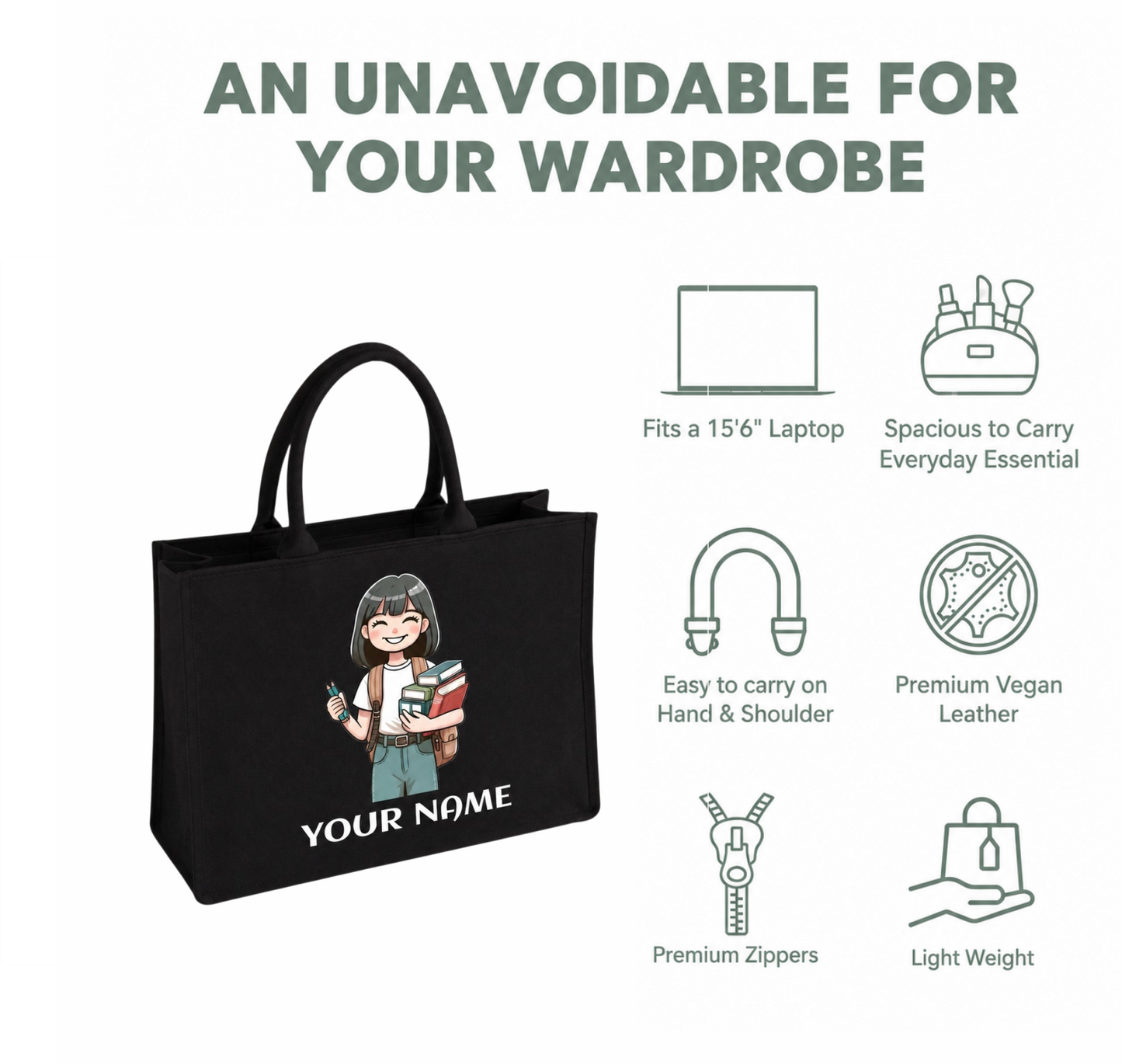 Personalized Student Tote Bag – Product Description