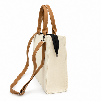 Personalized Floral Embroidered Canvas Office Tote Bag