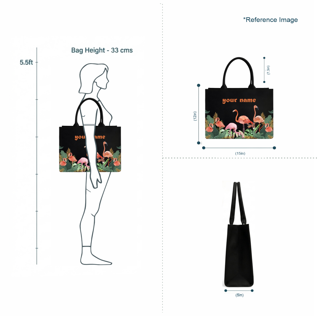 In Valtro Personalized Flamingo Tote Bag