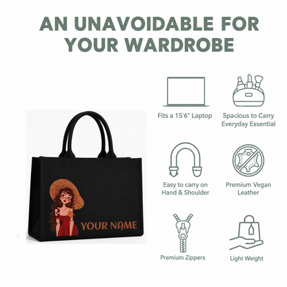 Personalized Elegant Girl Tote Bag with Custom Name ⭐ (Best Choice)