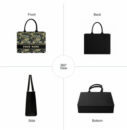 Personalized Tropical Canvas Matty Tote Bag with Name | In Valtro