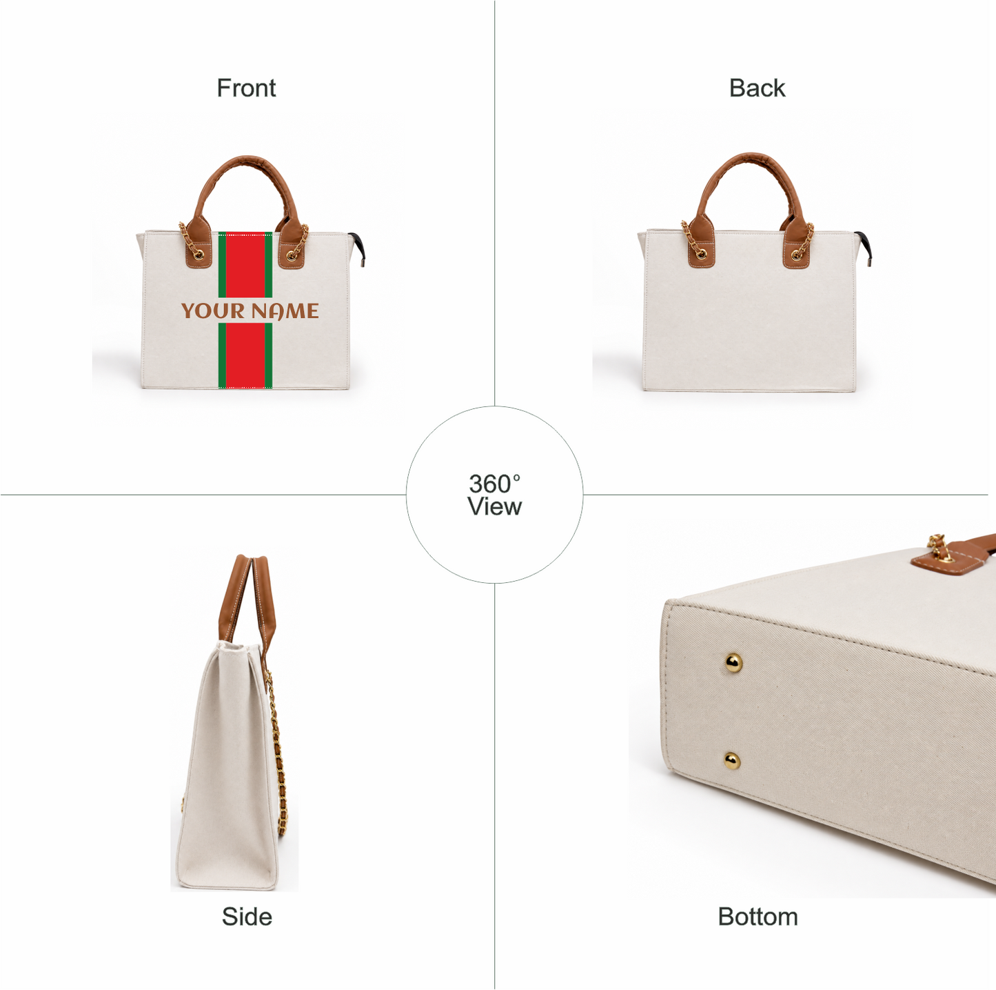 In Valtro Personalized Name Canvas Tote Bag – Premium Women’s Laptop & Shoulder Bag