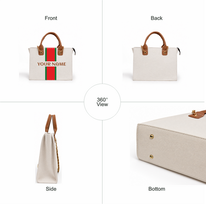 In Valtro Personalized Name Canvas Tote Bag – Premium Women’s Laptop & Shoulder Bag