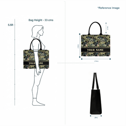 Personalized Tropical Canvas Matty Tote Bag with Name | In Valtro