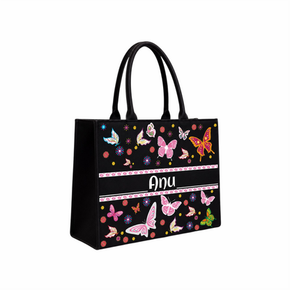 Personalized Butterfly Custom Name Tote Bag
