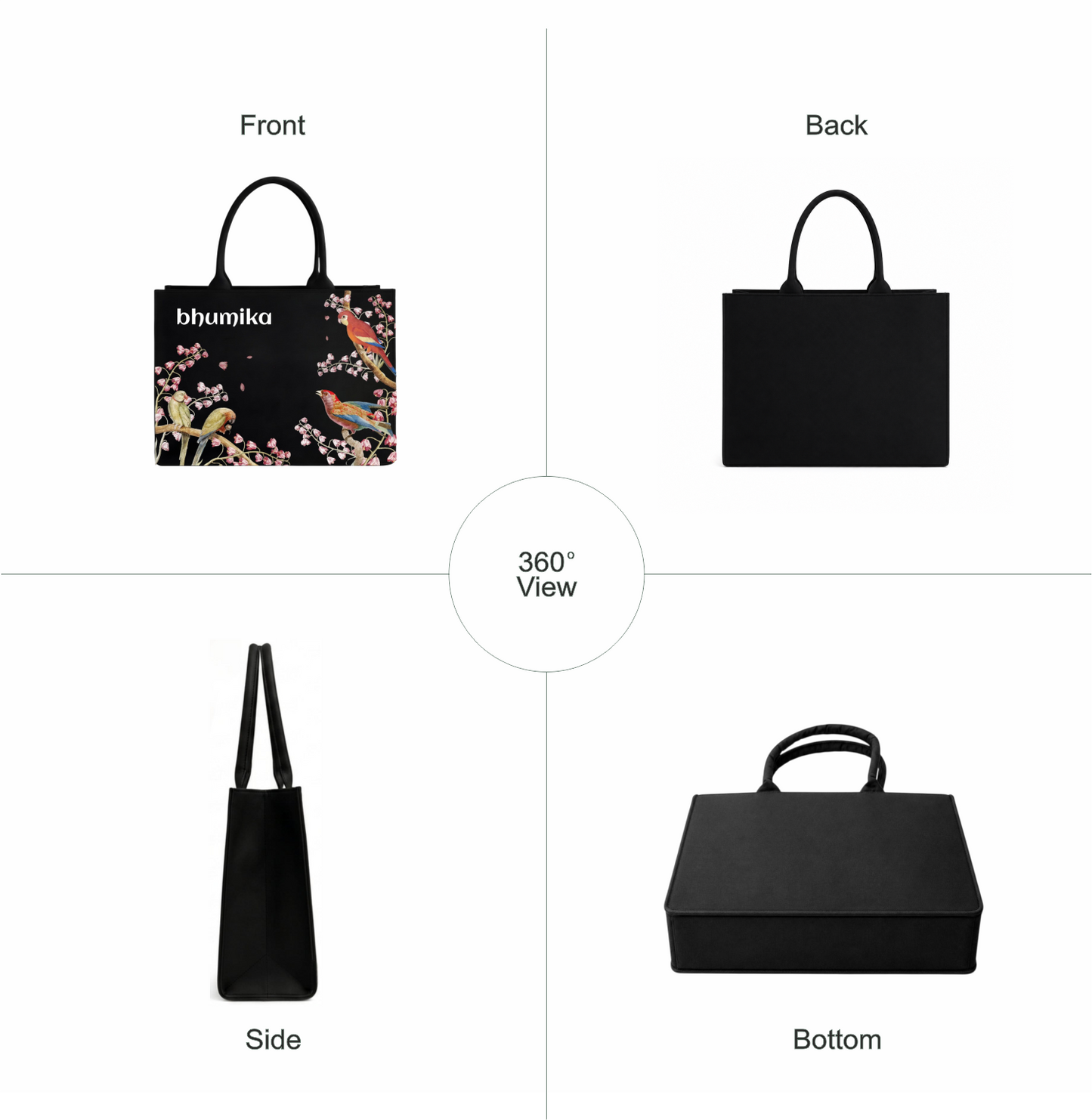 Bird Print Personalized Tote Bag for Women