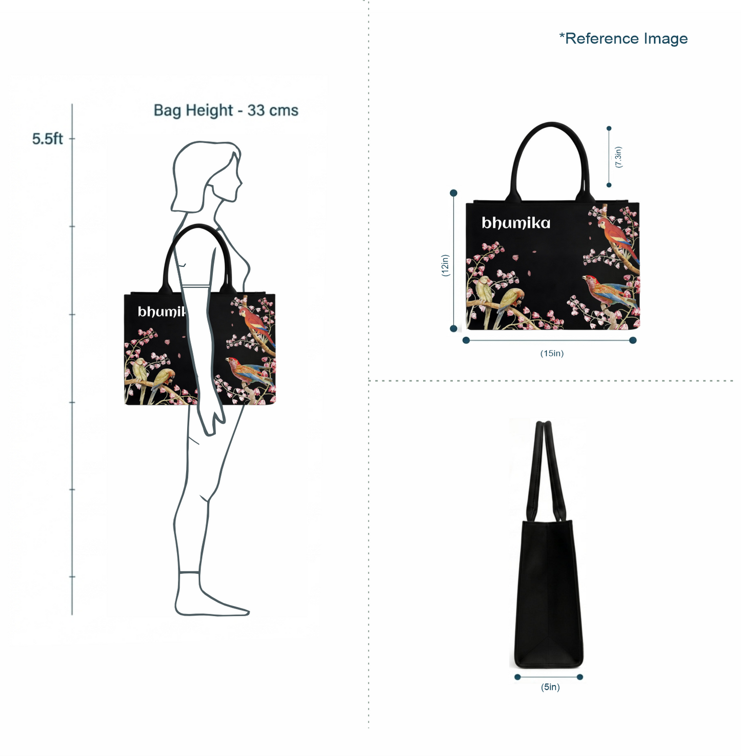 Bird Print Personalized Tote Bag for Women