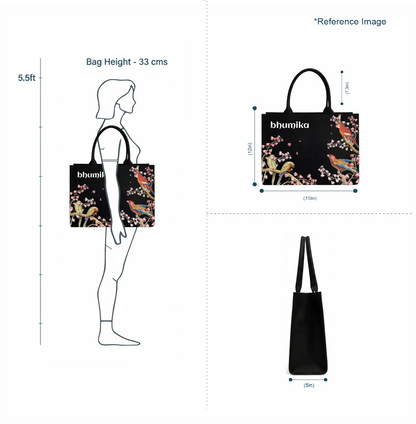 Bird Print Personalized Tote Bag for Women