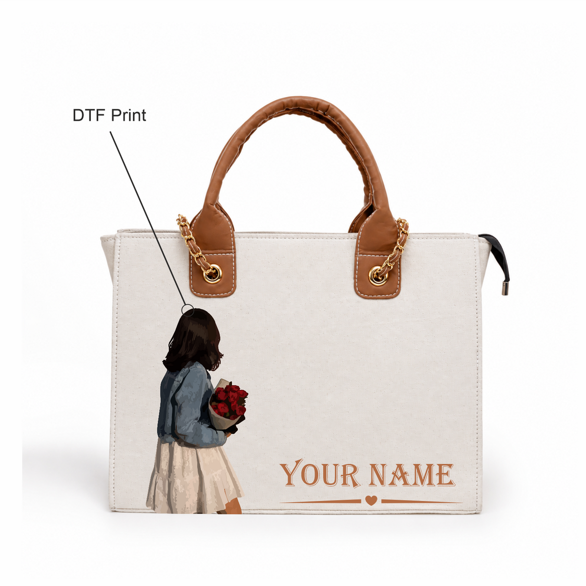 Personalized in valtro  Women’s Tote Bag with DTF Print