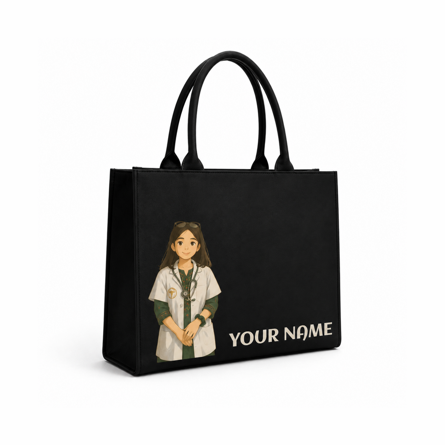 Personalized Doctor Girl Tote Bag with Custom Name ⭐
